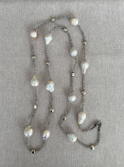 Baroque Pearl and Labradorite Necklace