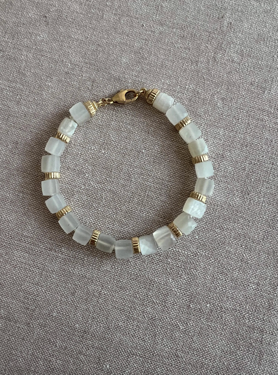 Moonstone Cubes Bracelet