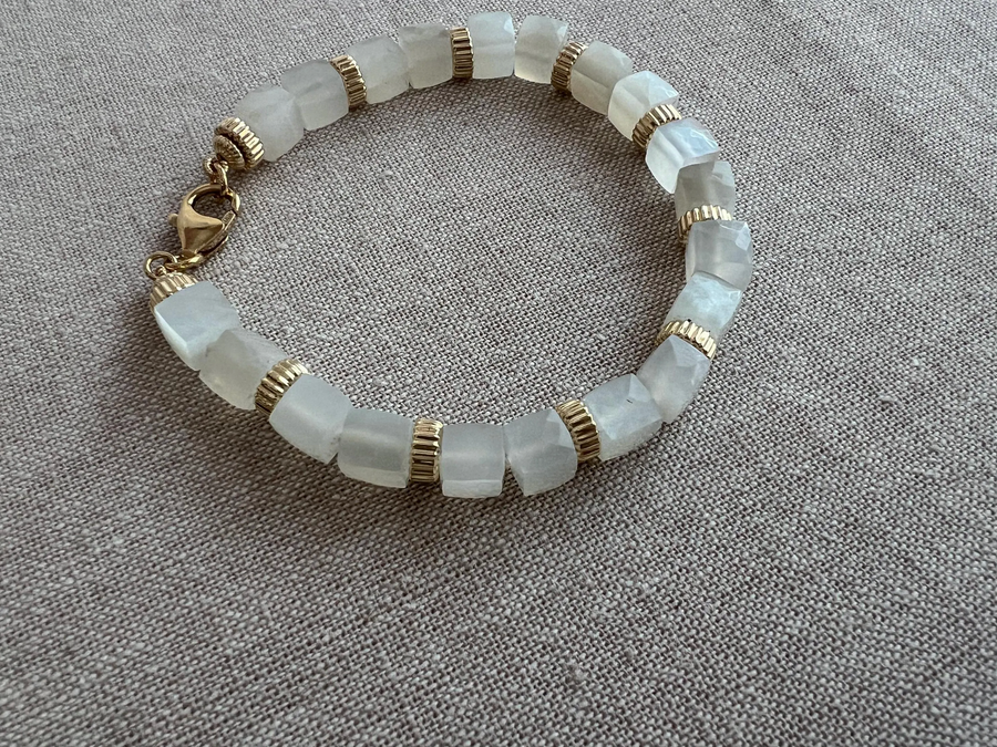 Moonstone Cubes Bracelet