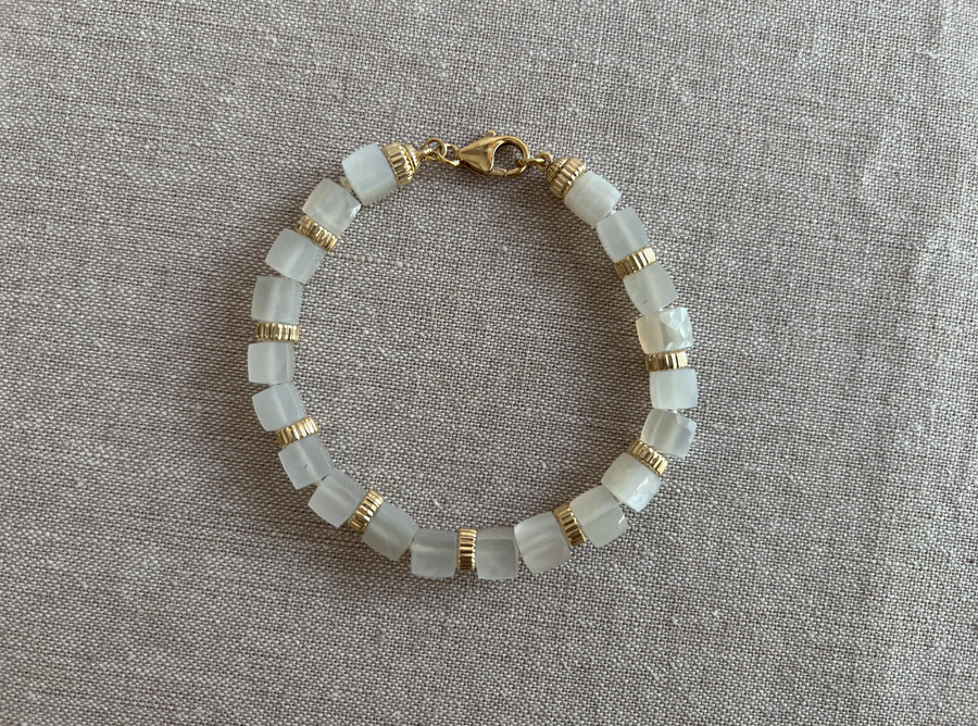 Moonstone Cubes Bracelet