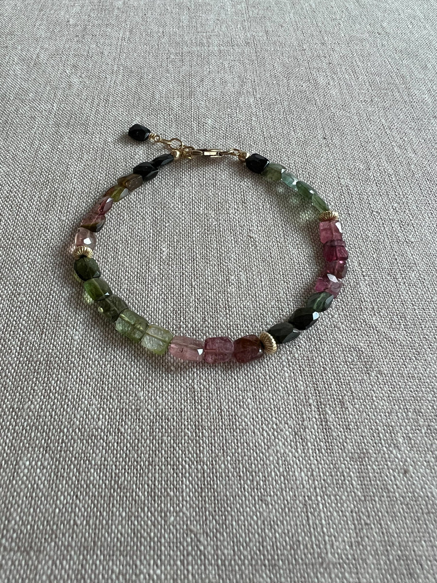 Tourmaline Bracelet with Gold Accents