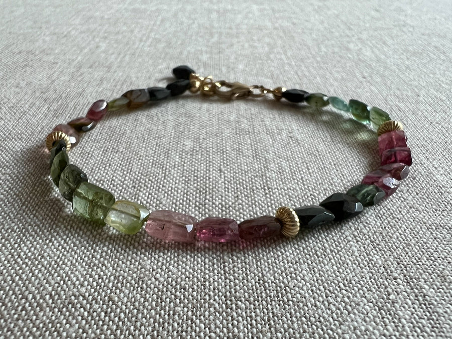 Tourmaline Bracelet with Gold Accents