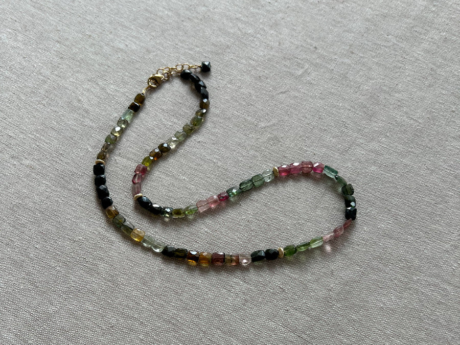 Tourmaline Necklace with Gold Accents