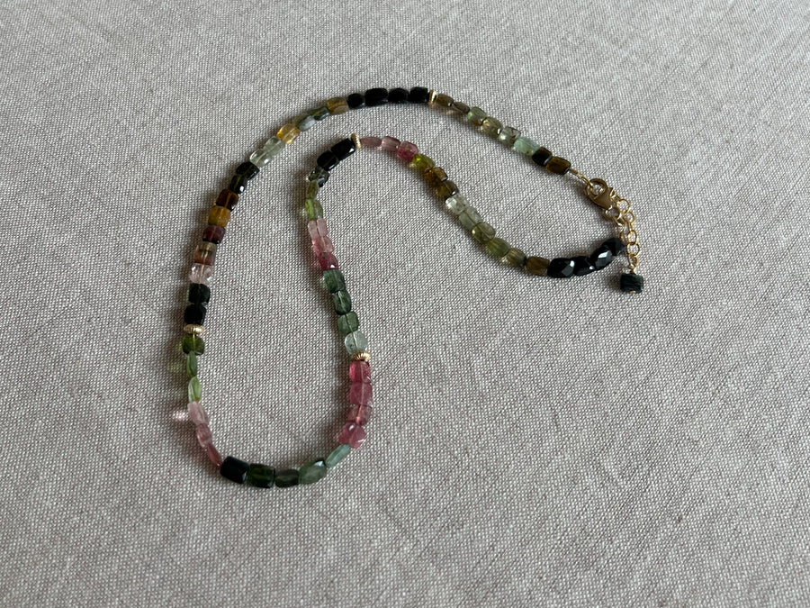 Tourmaline Necklace with Gold Accents