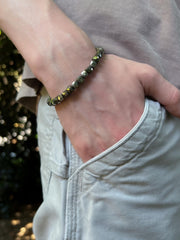 Men's Pyrite Cubes Bracelet, Unisex Bracelet