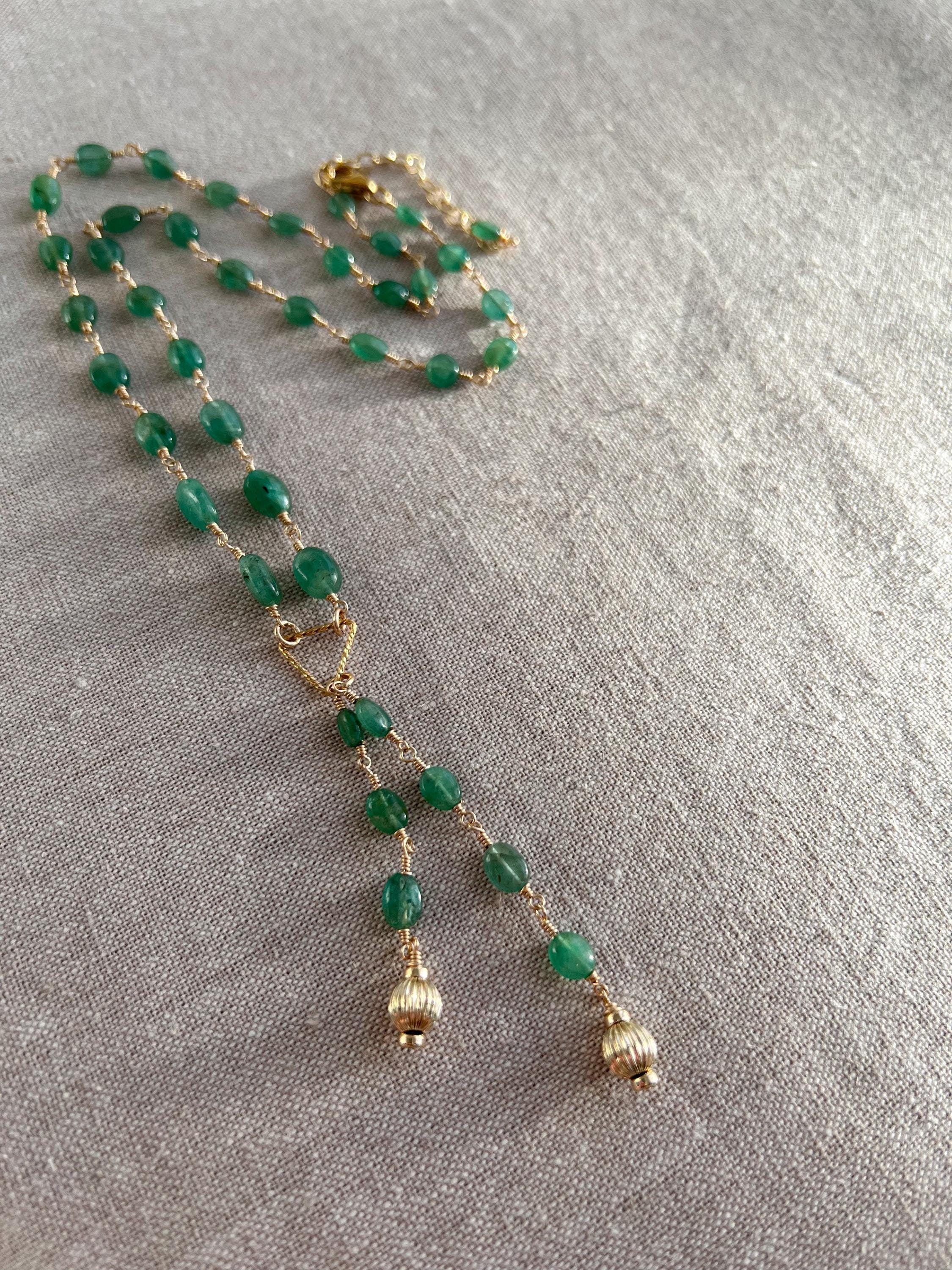 Emerald Lariat Necklace