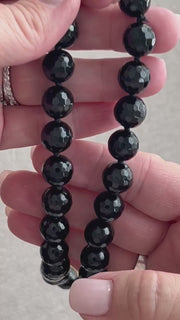 Black Onyx Necklace with Compass Pendant