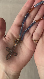 Kyanite Necklace with Removable Cross Pendant
