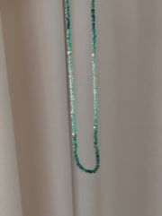 Emerald Ombre Necklace with Gold Accents