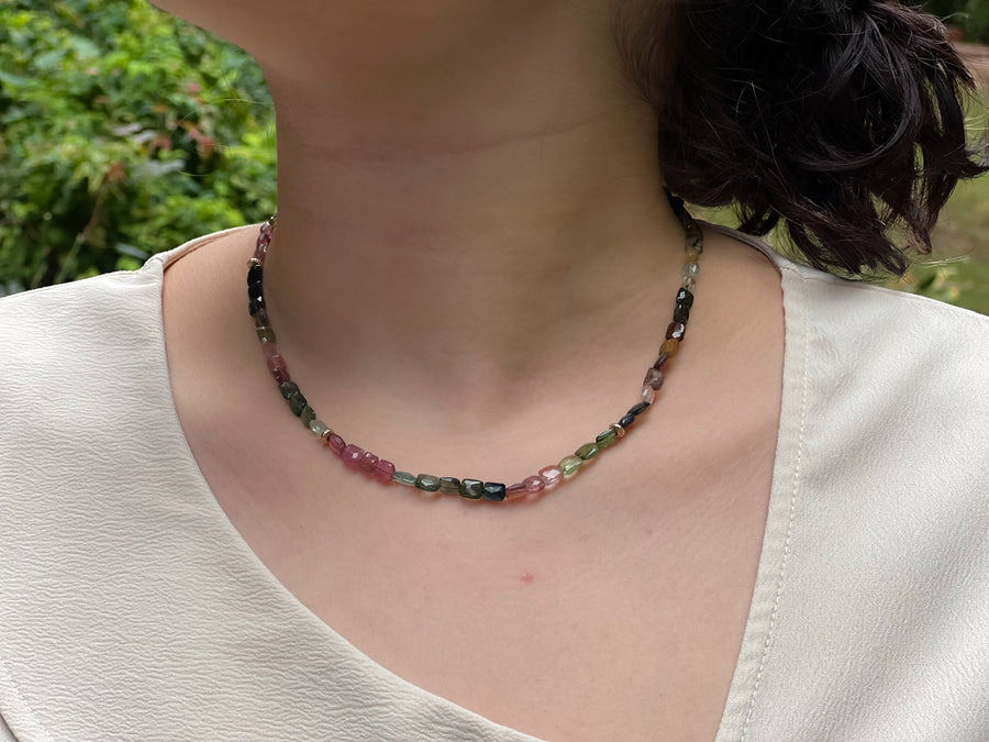 Tourmaline Necklace with Gold Accents