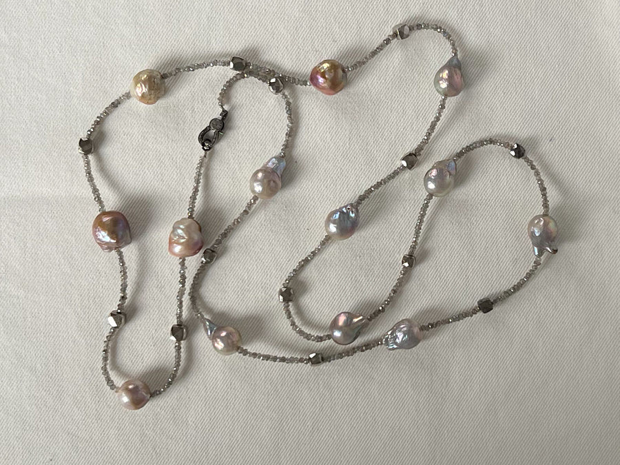 Baroque Pearl and Labradorite Necklace