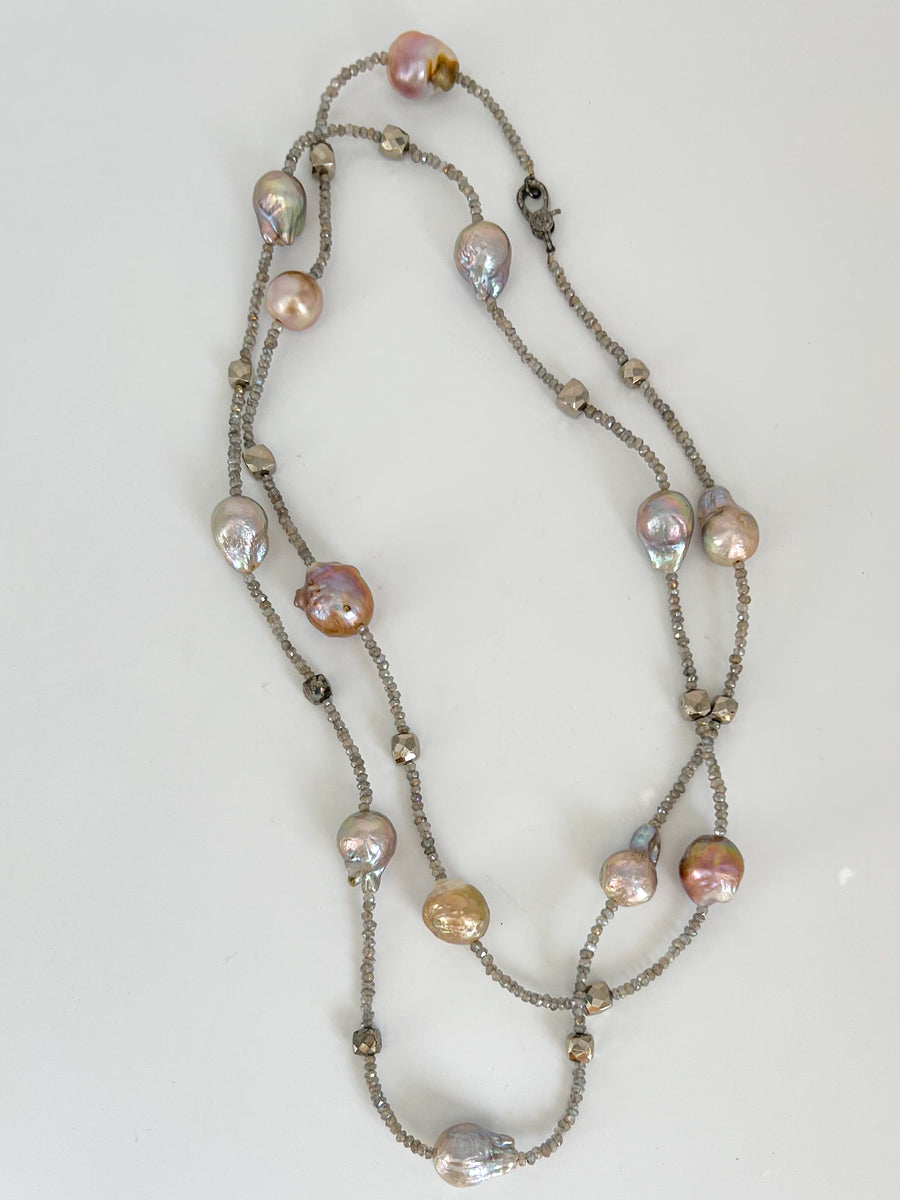 Baroque Pearl and Labradorite Necklace