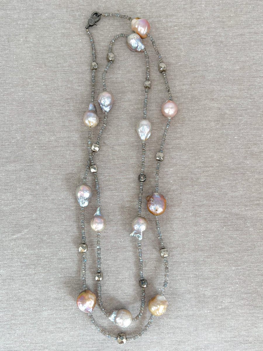 Baroque Pearl and Labradorite Necklace