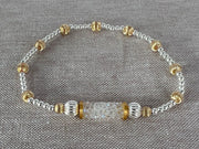 Crystal Bar Beaded Bracelet 15mm Moonlight