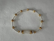 Crystal Bar Beaded Bracelet 15mm Moonlight