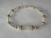 Crystal Bar Beaded Bracelet 15mm Moonlight