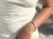 Blue Silverite Pearl Station Bracelet