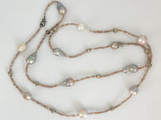 Long Baroque Pearl and Moonstone Necklace