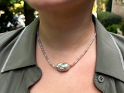 Baroque_Pearls,Short_Necklace,Pearl_Necklace,Gemstone_Necklace,Moonstone_Necklace,Handmade_necklace,Natural_Gemstones,Gifts_for_Her,Mother's_Day,All_Season_Jewelry,Fall_Necklace,Oxidized_Sterling,Dainty_Necklace