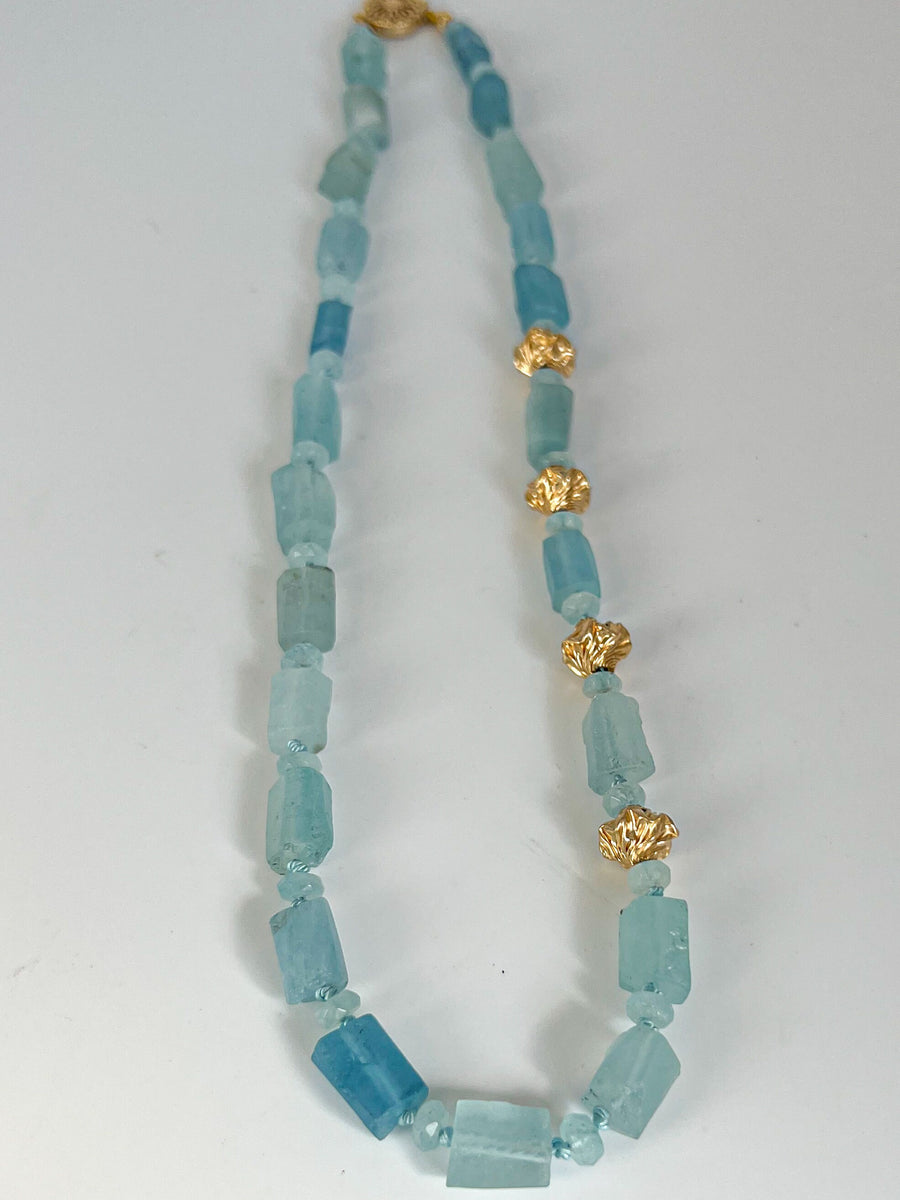 Aquamarine Nuggets Short Necklace