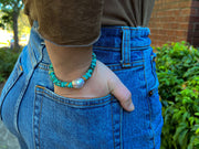 Turquoise_Bracelet,Turquoise,Heishi_cut_stones,Baroque_Pearl,Sterling_Silver,Blue_green_bracelet,Handmade,Timeless_style,Gifts_for_Her,Mother's_Day_Gifts,Gemstone_Bracelet,Heishi_bracelet,Pearl_bracelet