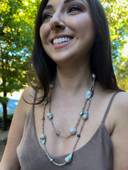 Long Baroque Pearl and Moonstone Necklace