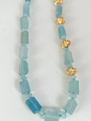 Aquamarine Nuggets Short Necklace