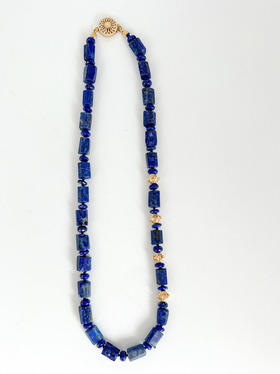 Lapis Natural Nuggets Short Necklace