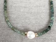 Aquamarine and Pearl Necklace