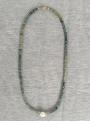 Aquamarine and Pearl Necklace