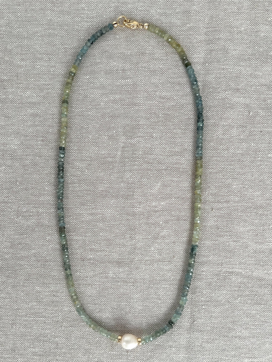 Aquamarine and Pearl Necklace