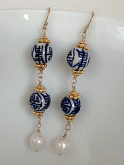 Chinoiserie Long Drop Earrings
