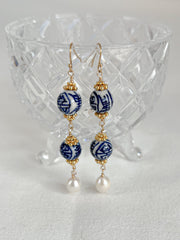 Chinoiserie Long Drop Earrings