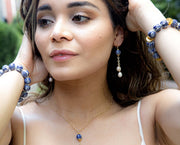 Chinoiserie_beads,Drop_Earrings,Rice_Pearl_drops,Chinoiserie,Gold_filled_chain,Gifts_for_Her,Mother's_Day,Fall_Fashion,Handmade,Timeless_style,Classic_earrings,blue_and_white_beads,Dangle_earrings