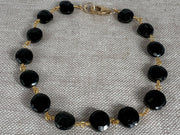 Black Spinel Coin Bracelet