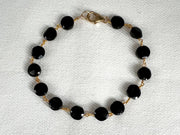 Black Spinel Coin Bracelet