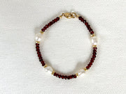 Garnet and Pearl Bracelet