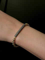 Gold Pave Diamond Bar Bracelet