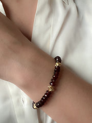 Garnet Bracelet with Gold accents