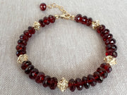Garnet Bracelet with Gold accents