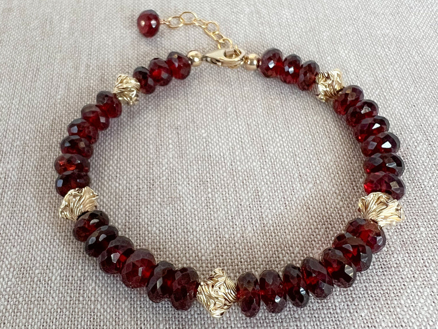 Garnet Bracelet with Gold accents