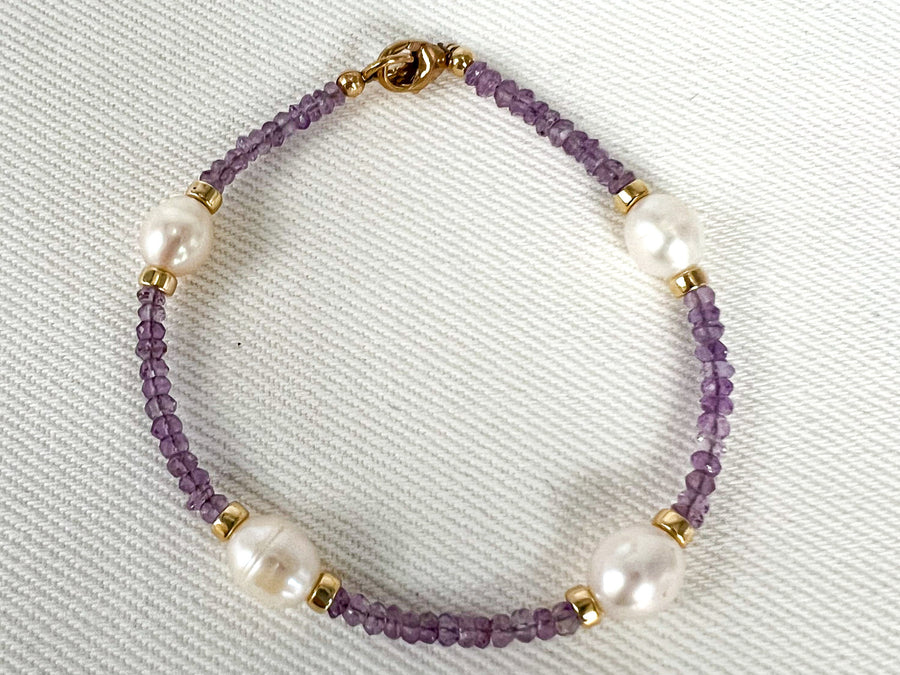 Light Amethyst and Pearl Bracelet