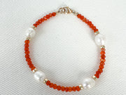 Carnelian and Pearl Bracelet