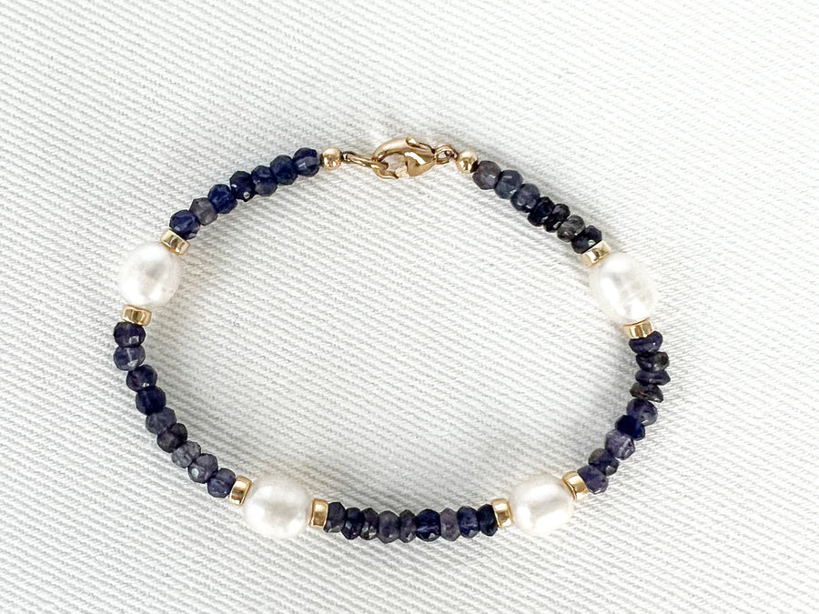 Iolite and Pearl Bracelet