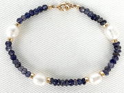 Iolite and Pearl Bracelet
