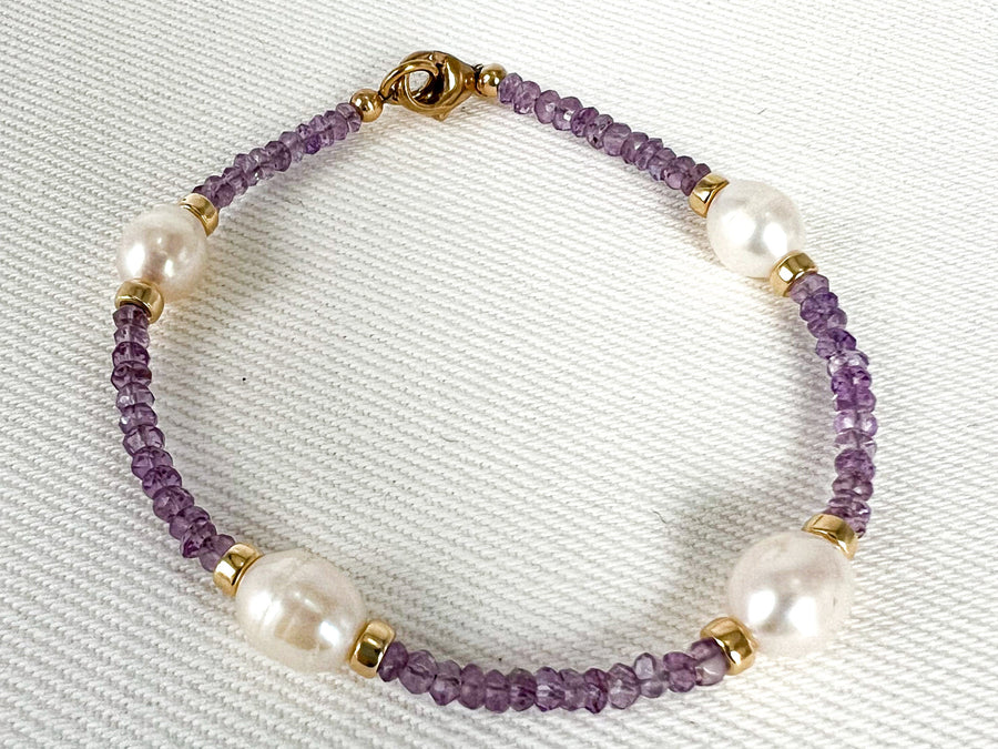 Light Amethyst and Pearl Bracelet
