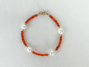 Carnelian and Pearl Bracelet