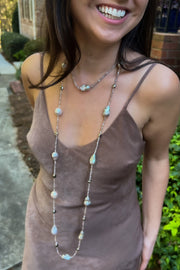 Long Baroque Pearl and Moonstone Necklace