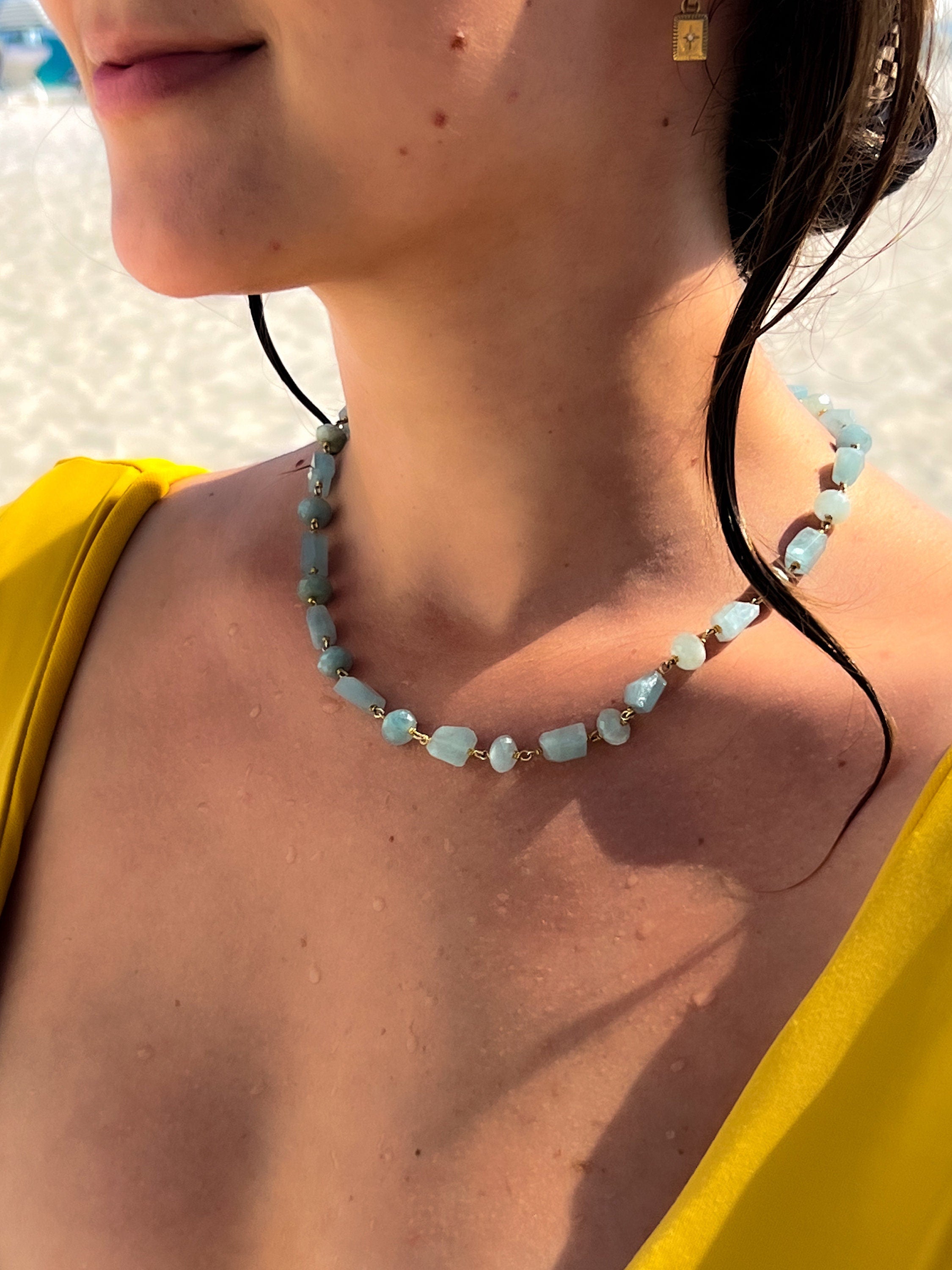 Aquamarine_necklace,Aquamarines,Layering_necklace,Gemstone_necklace,Handmade_necklaces,March_Birthstone,Birthstone_necklace,Natural_Gemstones,Gift_She_Will_Love,Summer_Jewelry,Blue_necklace,Boho_necklace,Summer_Style