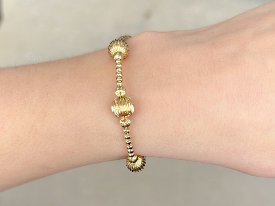 Gold Beaded Stretch Bracelet